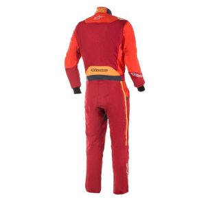 alpinestars gp pro comp racing suit bootcut scarlet red orange flourescent back