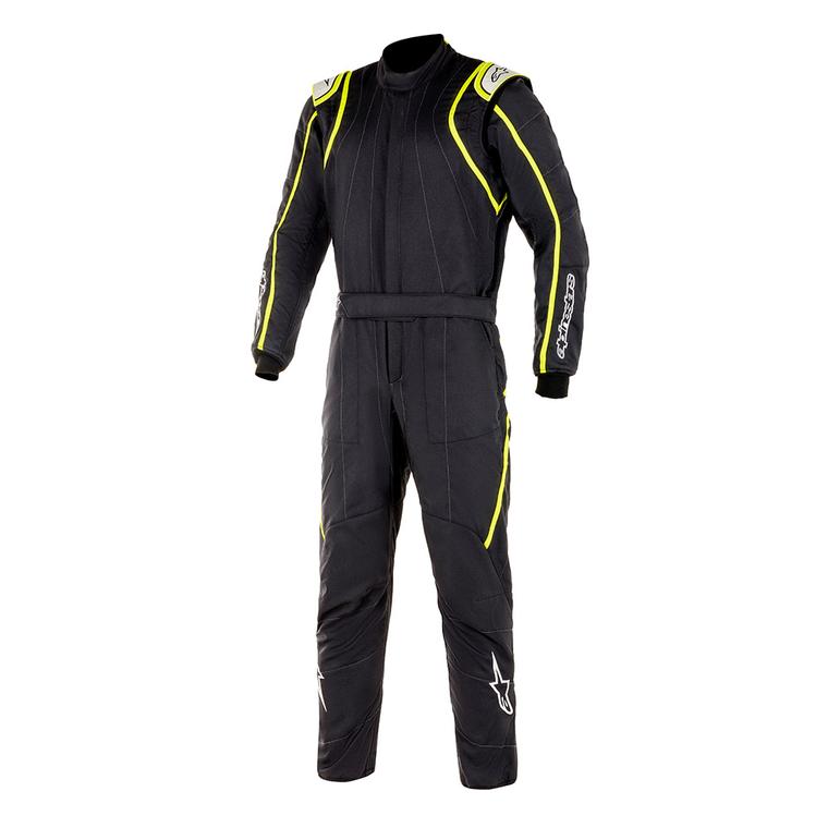 alpinestars gp race v2 racing suit bootcut black yellow flourescent front 1