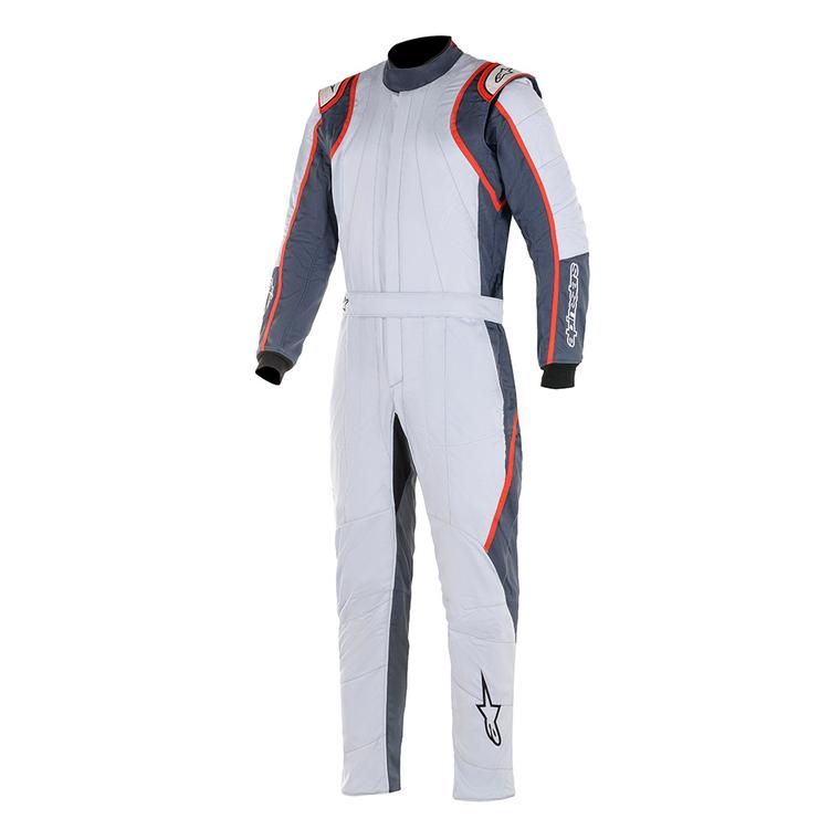 alpinestars gp race v2 racing suit bootcut silver ashpalt red front 1