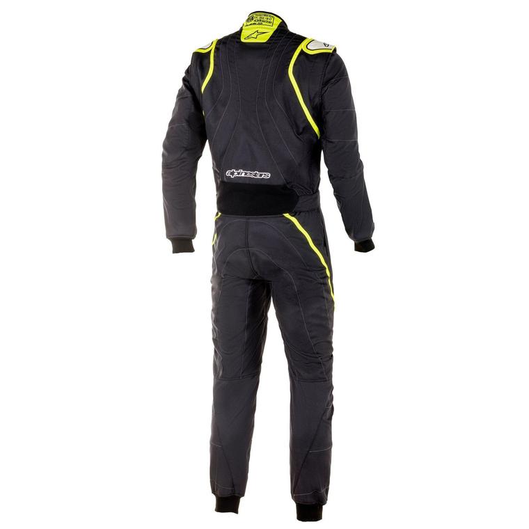 alpinestars gp race v2 racing suit fia black yellow flourescent back