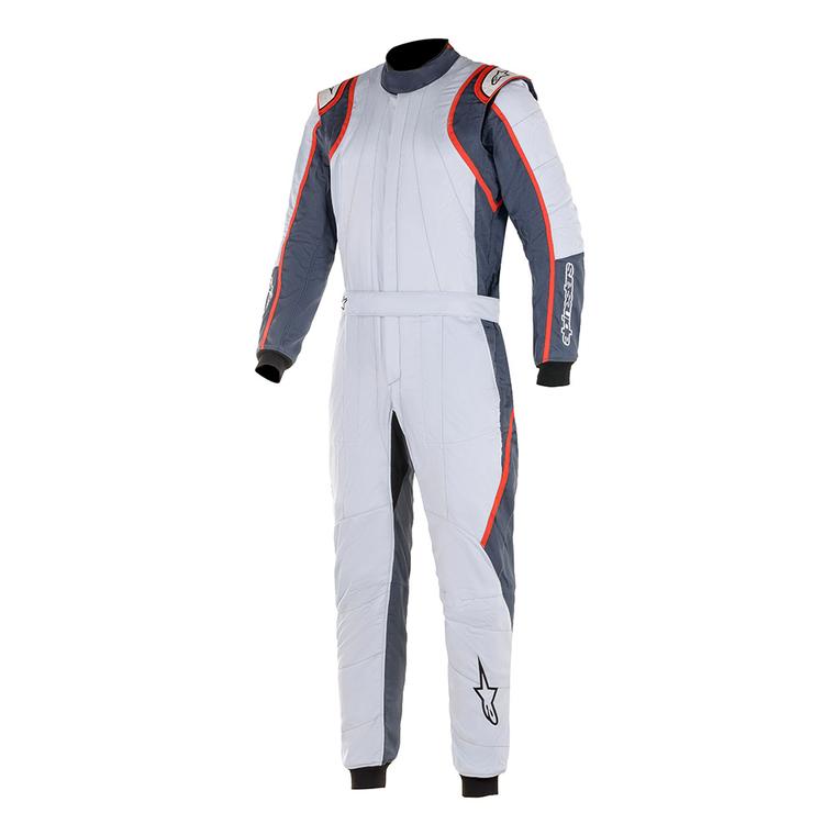 alpinestars gp race v2 racing suit fia silver asphault red front