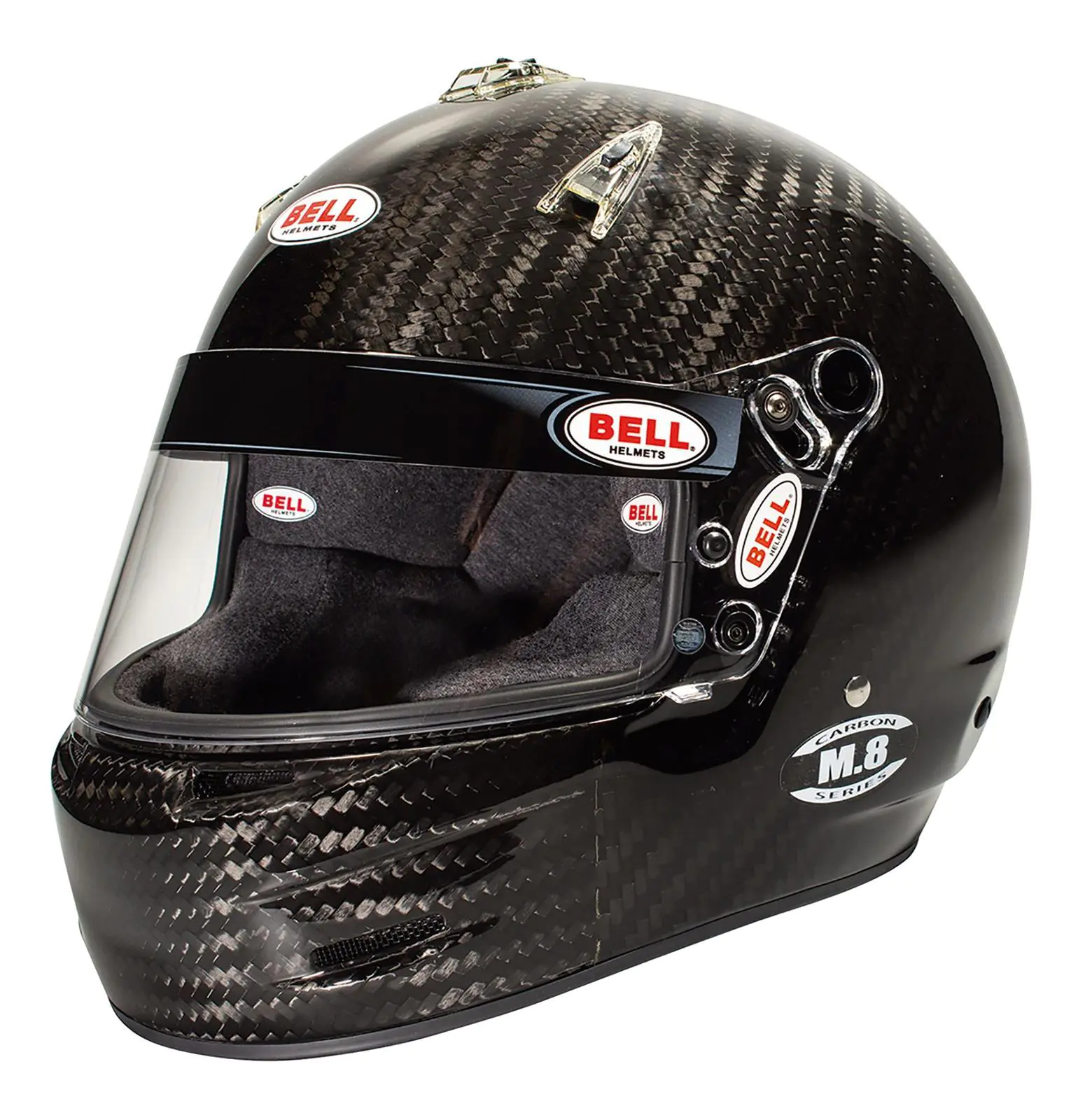 BEL1208A04 Bell carbon fiber racing helmet M.8 Series featuring a sleek design and advanced safety features.